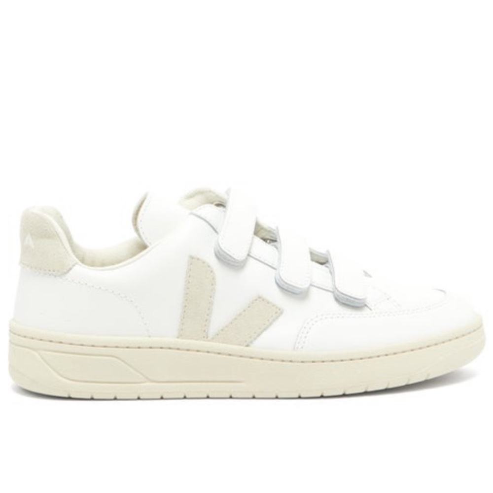 Veja V-Lock Velcro Strap Leather Sneakers Natural